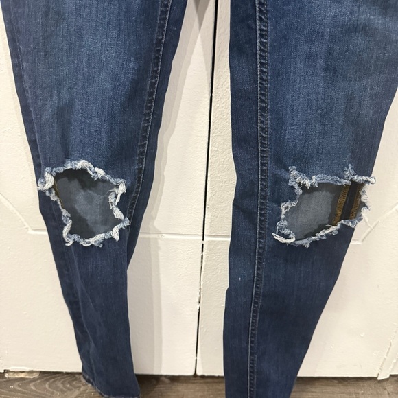 Free People High-Rise Busted Knee Skinny Jeans - Picture 3 of 10